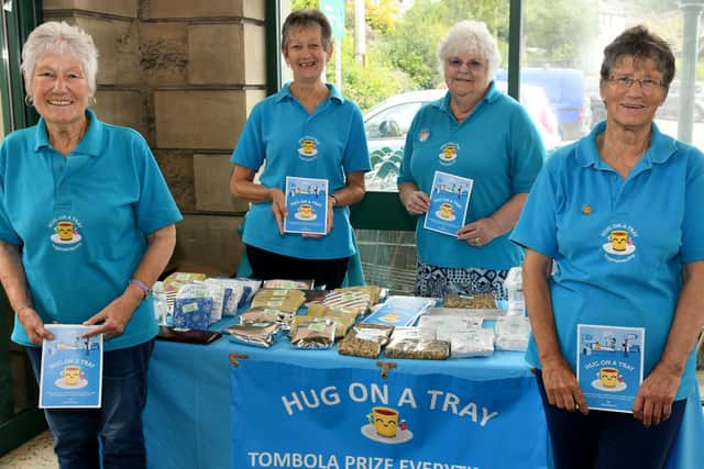 Volunteers manning the Hug On A Tray stand at Morrisons in Yeadon. l to r Edie Bates, Trish Howorth Elaine Shuttleworth and Lesley Noble.