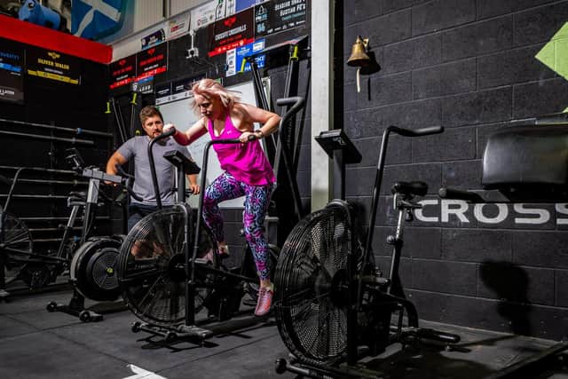 Laura Collins, YEP Editor, being put through her paces by Dan Jeffrey. Pic: James Hardisty