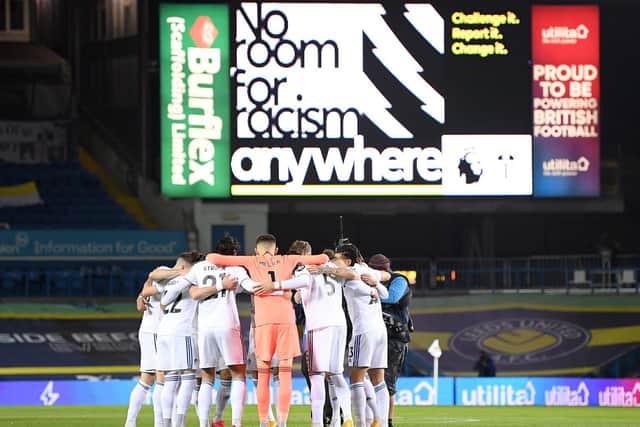 Leeds United have been vocal in their stance about no room for racism in society. Pic: PA Wire