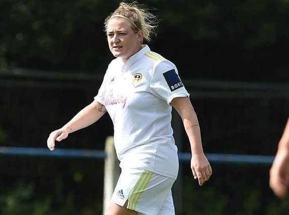 Bridie Hannon on the pitch against Chorley Women.