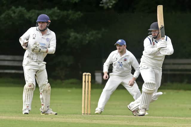 James Dobson on the attack for Rawdon in their eight-wicket victory over North Leeds. Picture: Steve Riding.