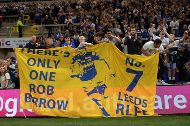 Leeds Rhinos fans literally flew the flag for club legend Rob Burrow during last week's Super League game against Huddersfield Giants. Picture: Jonathan Gawthorpe/JPIMedia.