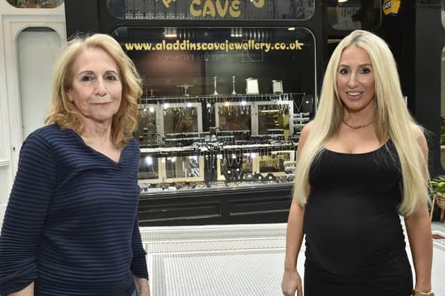 Mum-and-daughter team Roberta Swift, 67, and Jessica Spencer, 40, run Aladdin's Cave in Queens Arcade