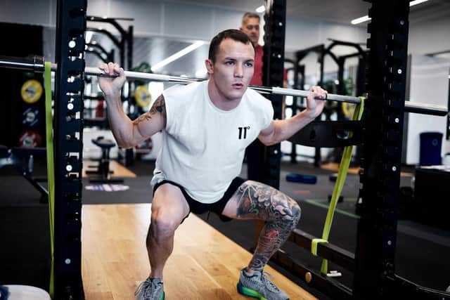 GEARING UP: Josh Warrington trains at Leeds Beckett University ahead of his fight against Mauricio Lara on September 4 at Emerald Headingley. Picture: Mark Robinson/Matchroom Boxing.