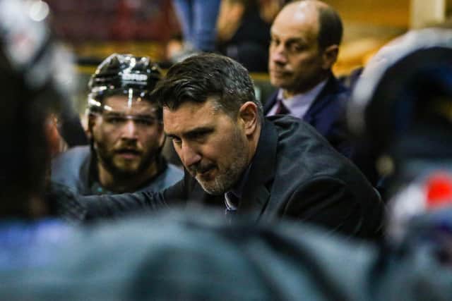 Manchester Storm head coach, Ryuan Finnerty. Picture courtesy of Mark Ferriss/EIHL.
