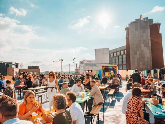 Leeds is on par with London when it comes to the food and drink scene. Pictured: Multistories, a new pop-up event space on the top of the Citi Park in the Merrion Centre.