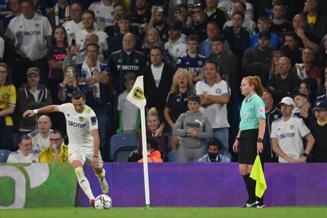 Fans standing at Elland Road.