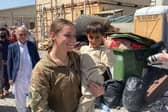 A Yorkshire Regiment soldier meets an Afghan child