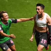 Pablo Hernandez celebrates legendary goal against Swansea.