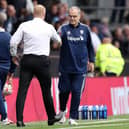 ALL SQUARE: Between Leeds United head coach Marcelo Bielsa, right, and Burnley boss Sean Dyche, left, at Turf Moor on Sunday. Photo by George Wood/Getty Images.
