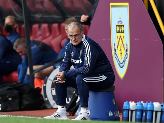 TOUGH AFTERNOON - Marcelo Bielsa's Leeds United found life difficult at Turf Moor, where they needed a late Patrick Bamford goal to rescue a point. Pic: Getty