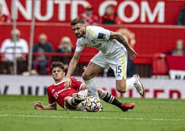 INCOMING? Dan James, in action for Manchester United against Leeds United at Old Trafford earlier this month. Picture Tony Johnson