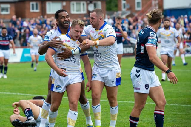 Brad Dwyer scored Rhinos' second try. Picture by Bruce Rollinson.