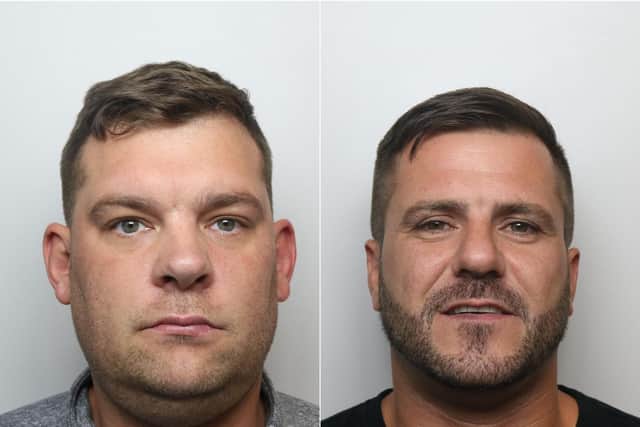 James Fairburn (left) and Stuart Penney (right) have been jailed for causing gas explosions in cash machines across West Yorkshire.