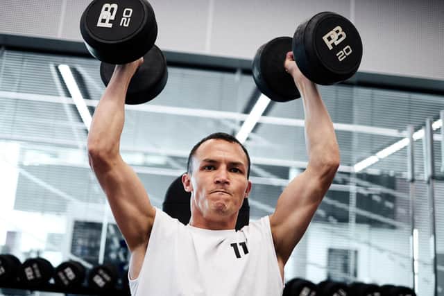 Josh Warrington in training at Leeds Beckett University ahead of rematch with Mauricio Lara. Picture: Mark Robinson Matchroom Boxing.