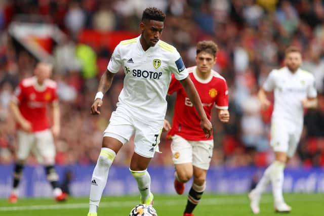 Junior Firpo on the ball at Old Trafford. Pic: Getty