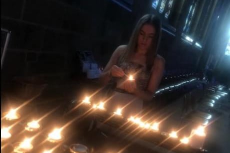 Lynn Shelley said: "Lighting candle for family at Wakefield Cathedral."