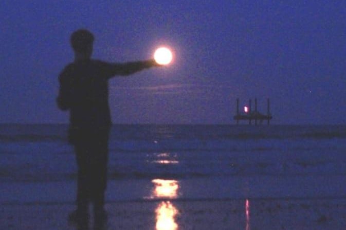Shelly Hiorns said: "Visit to the the East Coast last week. My son holding the moon."