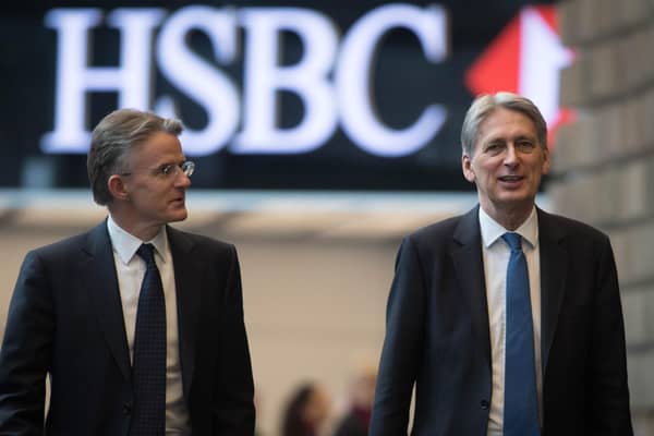 Library image of former Chancellor Philip Hammond (right) arriving at HSBC UK headquarters in Canary Wharf, east London with John Flint. Former HSBC boss John Flint has been appointed as the inaugural permanent head of the Government’s new infrastructure bank. Picture: PA