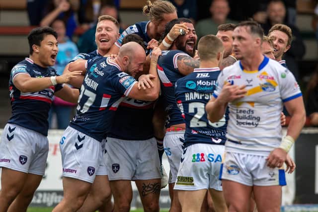 The defeat at Wakefield was a setback for Rhinos. Picture by Bruce Rollinson.