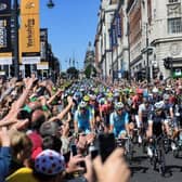 The Grand Depart setting off on The Headrow in 2014.