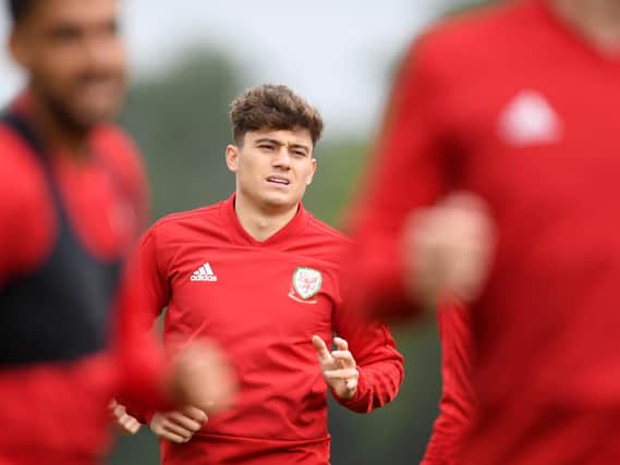 New Leeds United winger Dan James training with Wales. Pic: Getty