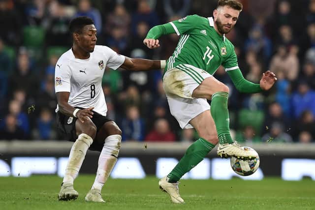 Stuart Dallas in action against Austria. Pic: Getty