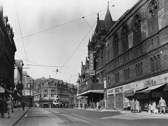An undated photo of New Briggate that features in the exhibition. PIC: Leeds Libraries, www.leodis.net