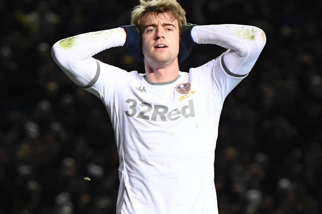 Patrick Bamford blocks out the criticism at Elland Road. Pic: Getty