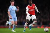 Former Leeds United academy product Robbie Gotts in action against Arsenal. Pic: Getty