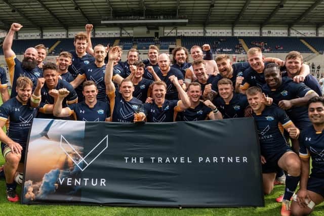 Leeds Tykes after winning the Ventur Cup Final earlier this year.