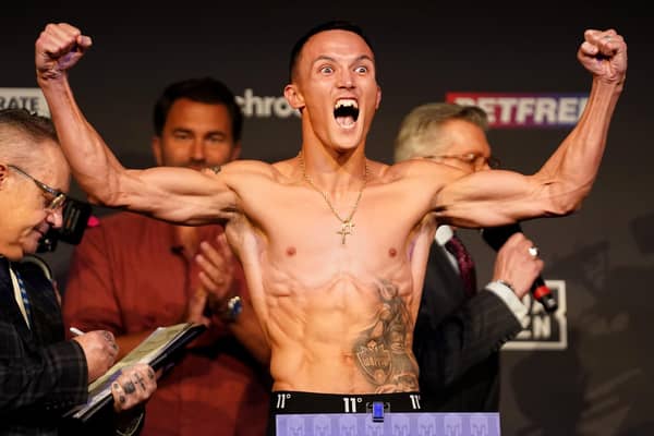 Josh Warrington during the weigh-in at the New Dock Hall, Leeds. (Picture: Zac Goodwin/PA Wire)