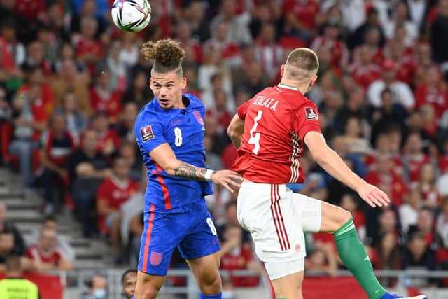 Kalvin Phillips at the Puskas Arena. Pic: Getty