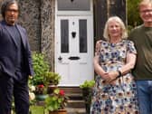Pete and Jackie Slater outside 5 Grosvenor Mount with Dr David Olusoga