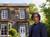 Dr David Olusoga outside 5 Grosvenor Mount in Headingley