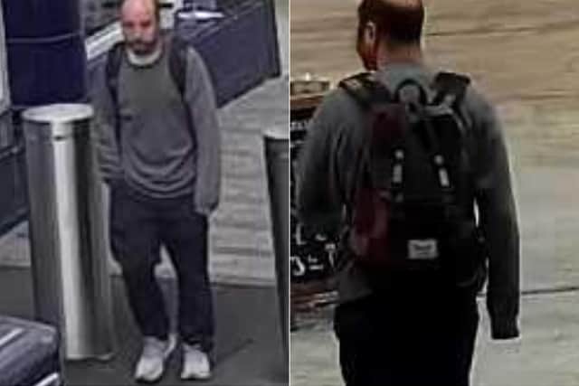 Detectives investigating a sexual assault in Kirkgate Market have released these CCTV images of a man they want to identify. Photo: West Yorkshire Police