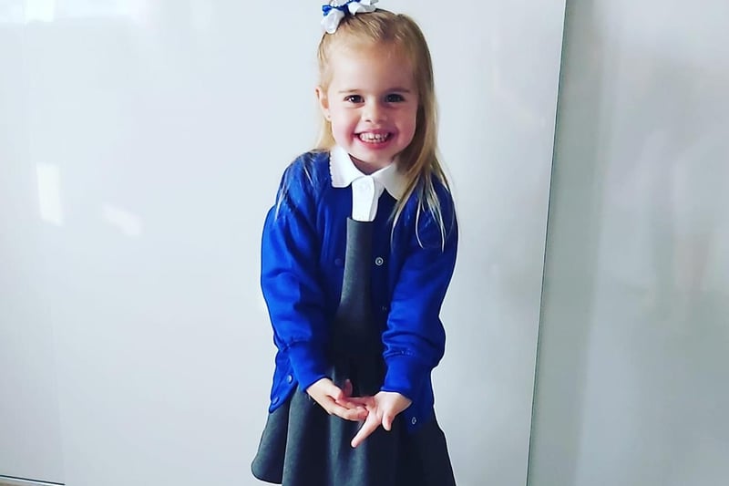 Pippa starts pre-school - sent by Lisa Stevens.