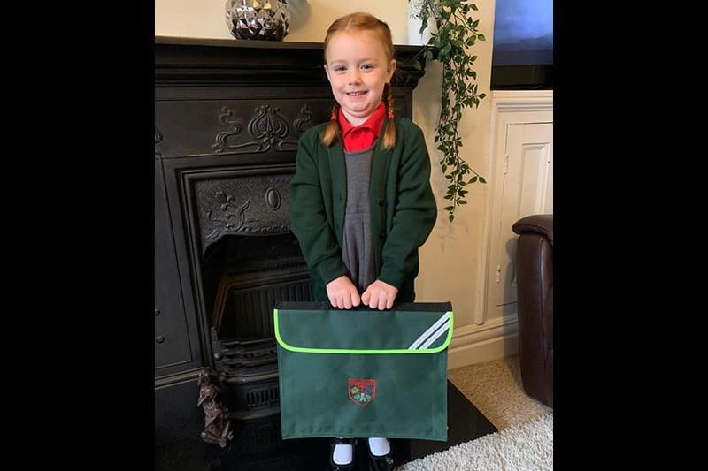 Becca Marsh sent us this picture of Amelia, age 4, on her first day in reception.