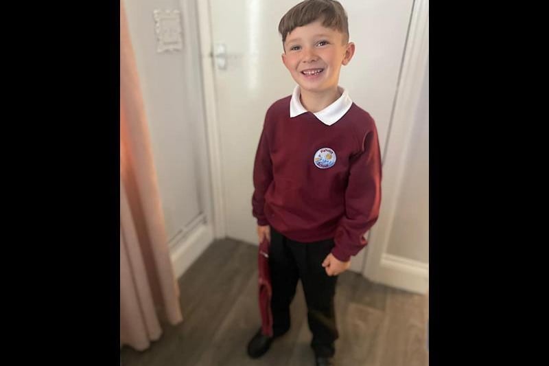 Beth Bretherton sent this picture of Lucas ahead of his first day of year 2.