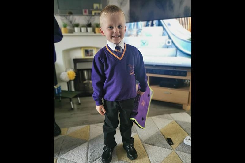 Laura Hall sent us this picture of four-year-old Bailey seed who has started reception.