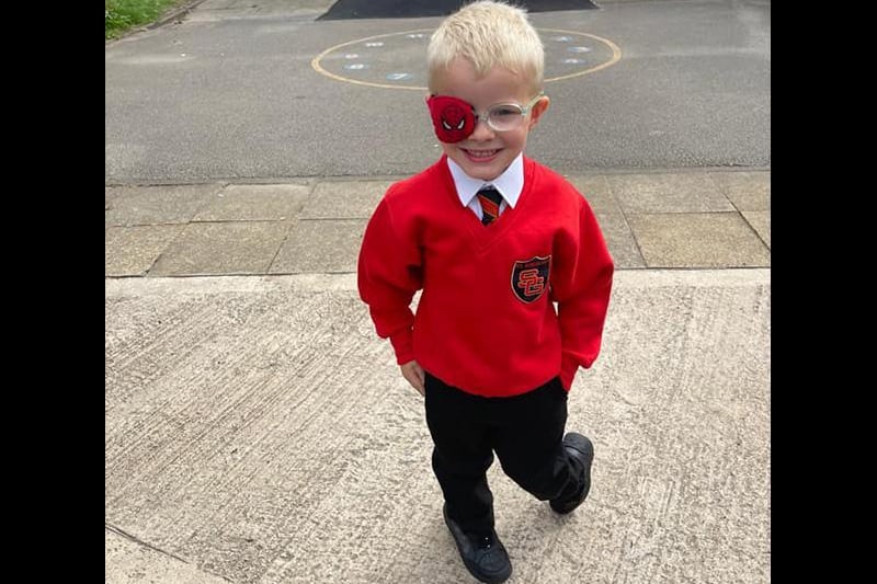 Levi age 4, on his first day in reception. Pictures: Lynne Warburton