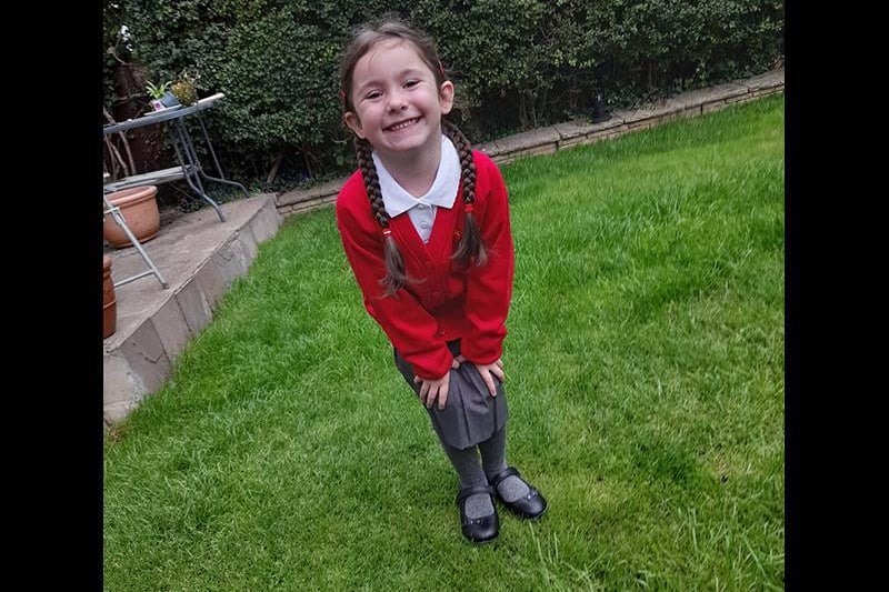 Picture from Tracey Broxton of Daisy's first day in reception.