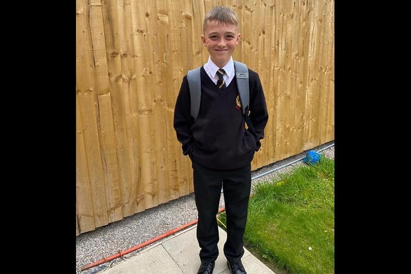 Jack Wignall, age 11, ready for his first day at high school. Picture: Zoe Ward