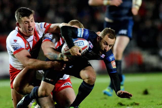 Rob during a game that marked his 200th career appearance. Leeds Rhinos v St Helen's in February 2017.
