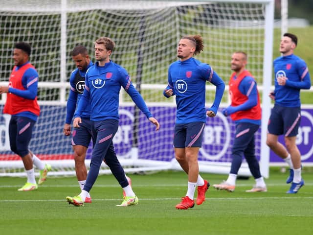 Kalvin Phillips in training with England. Pic: Getty