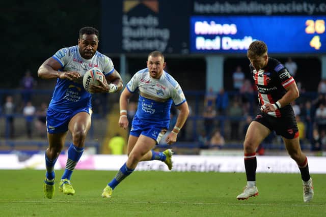 King Vuniyayawa in action for Rhinos against Salford. Picture by Jonathan Gawthorpe.