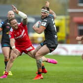 George Griffin on the ball for Tigers during their extra-time win at Hull KR in the Challenge Cup. Picture by Bruce Rollinson.