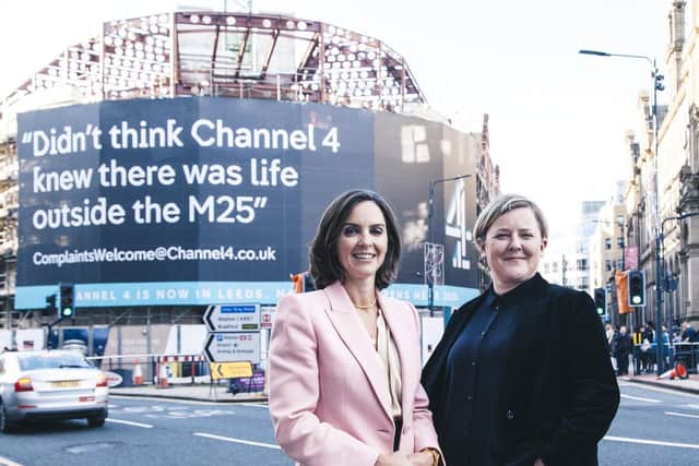 Channel 4's Alex Mahon and Sinead Rocks, pictured when the Majestic was selected as its Leeds HQ.