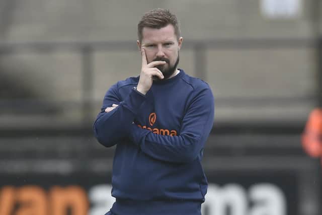 Farsley Celtic manager Adam Lakeland. Picture: Steve Riding.
