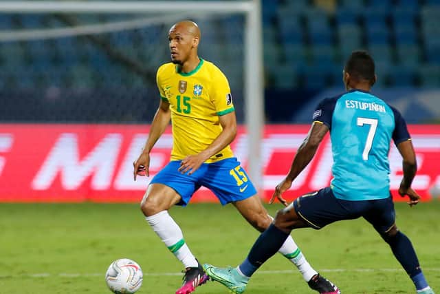 Fabinho in action for Brazil. Pic: Getty